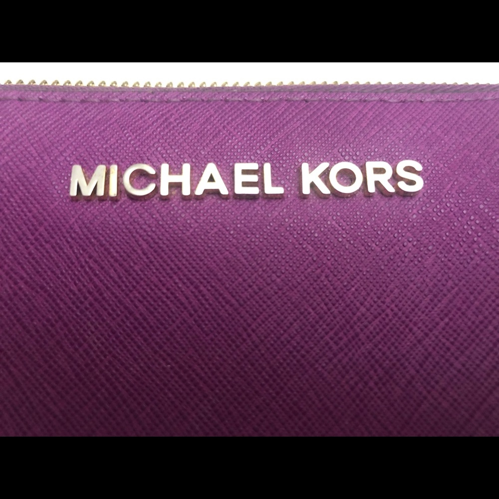Michael Kors purple leather medium wallet